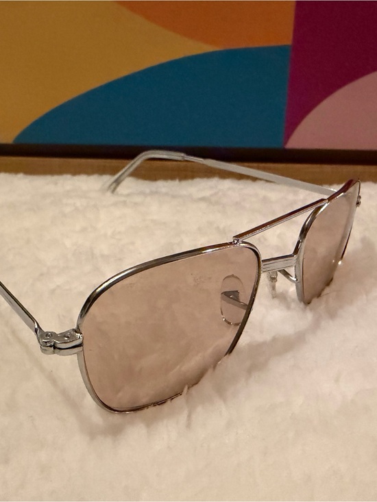 NOS 70’s Made in Japan Minimal Rimless Octagon Sunglasses Yellow Clear Lenses main image 4